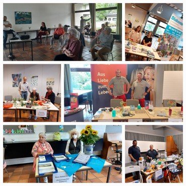 Eine Collage von verschiedenen Veranstaltungen mit Informationsständen.