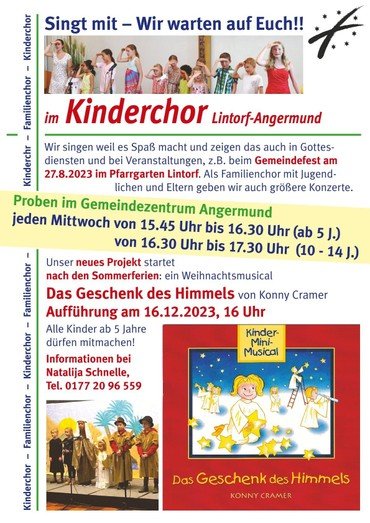 Plakat für einen Kinderchor.