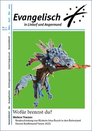 Deckblatt einer Broschüre mit bunten Silhouetten in Herzform.