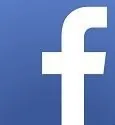 Facebook-Logo: weißes „f“ auf blauem Hintergrund.
